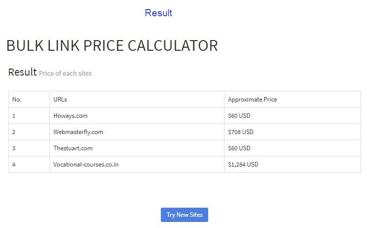 bulk link price calculator tool