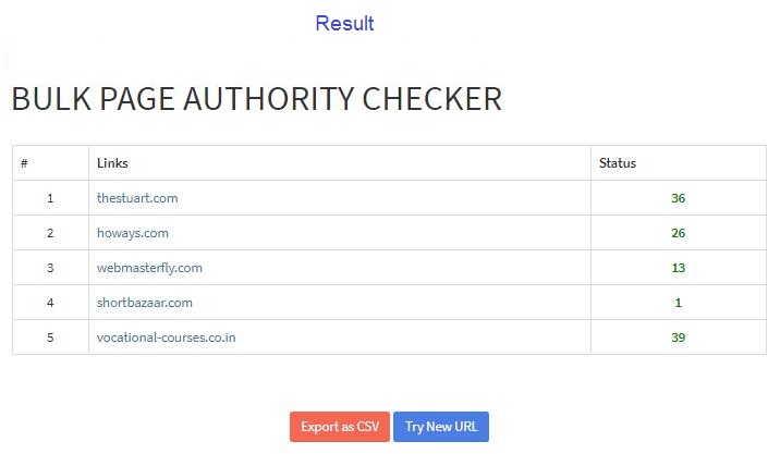 website Page Authority Checker