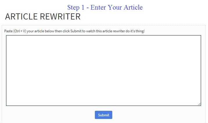 Article rewriter tool