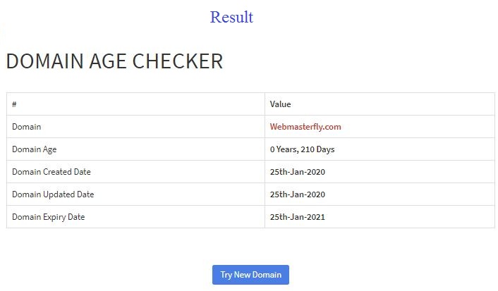 website domain age checker tool