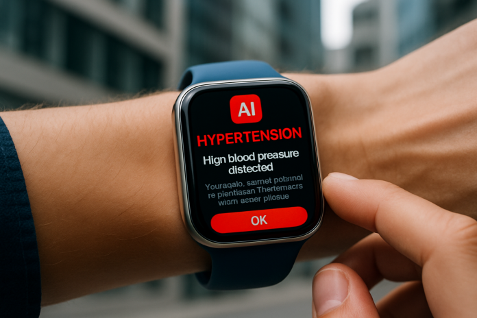 Close-up of Apple Watch Series 11 with AI hypertension alert feature