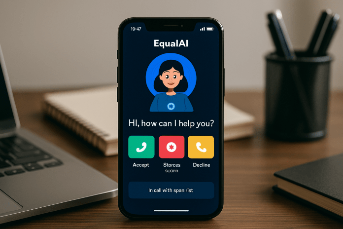 AI assistant combating spam calls on a smartphone